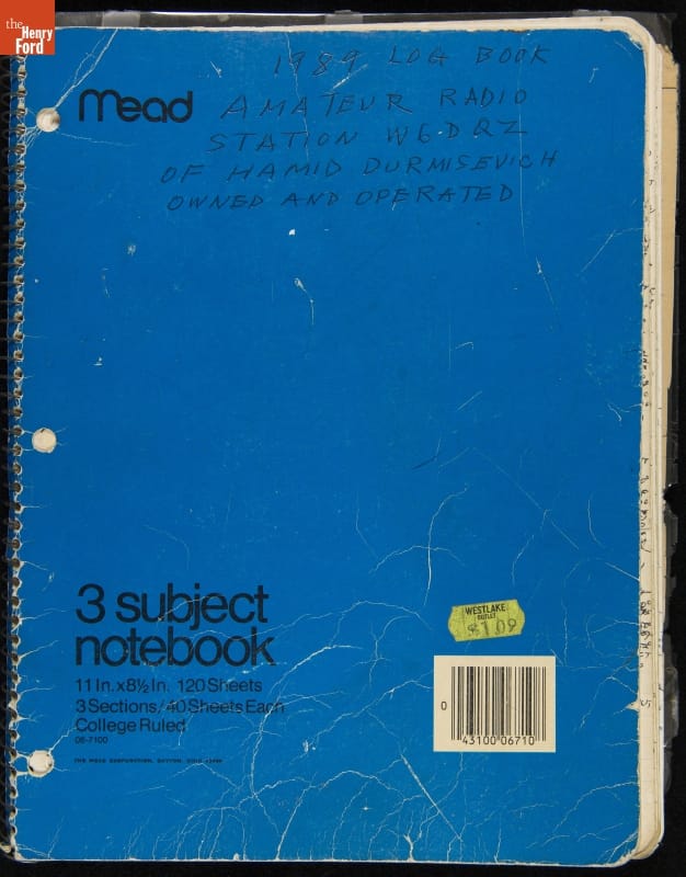 Amateur Radio Station W6DQZ Log Book, January 1989 - March 1992