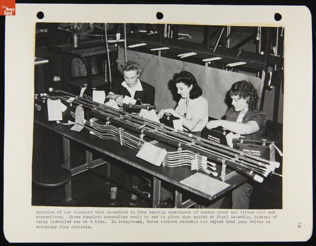 Workers Assembling Tube Clusters at the Willow Run Bomber Plant, July 1942