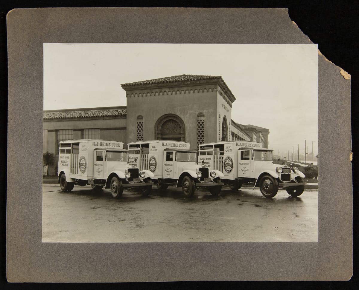 H. J. Heinz Company Delivery Trucks outside the Heinz Factory in Berkeley, California, 1930