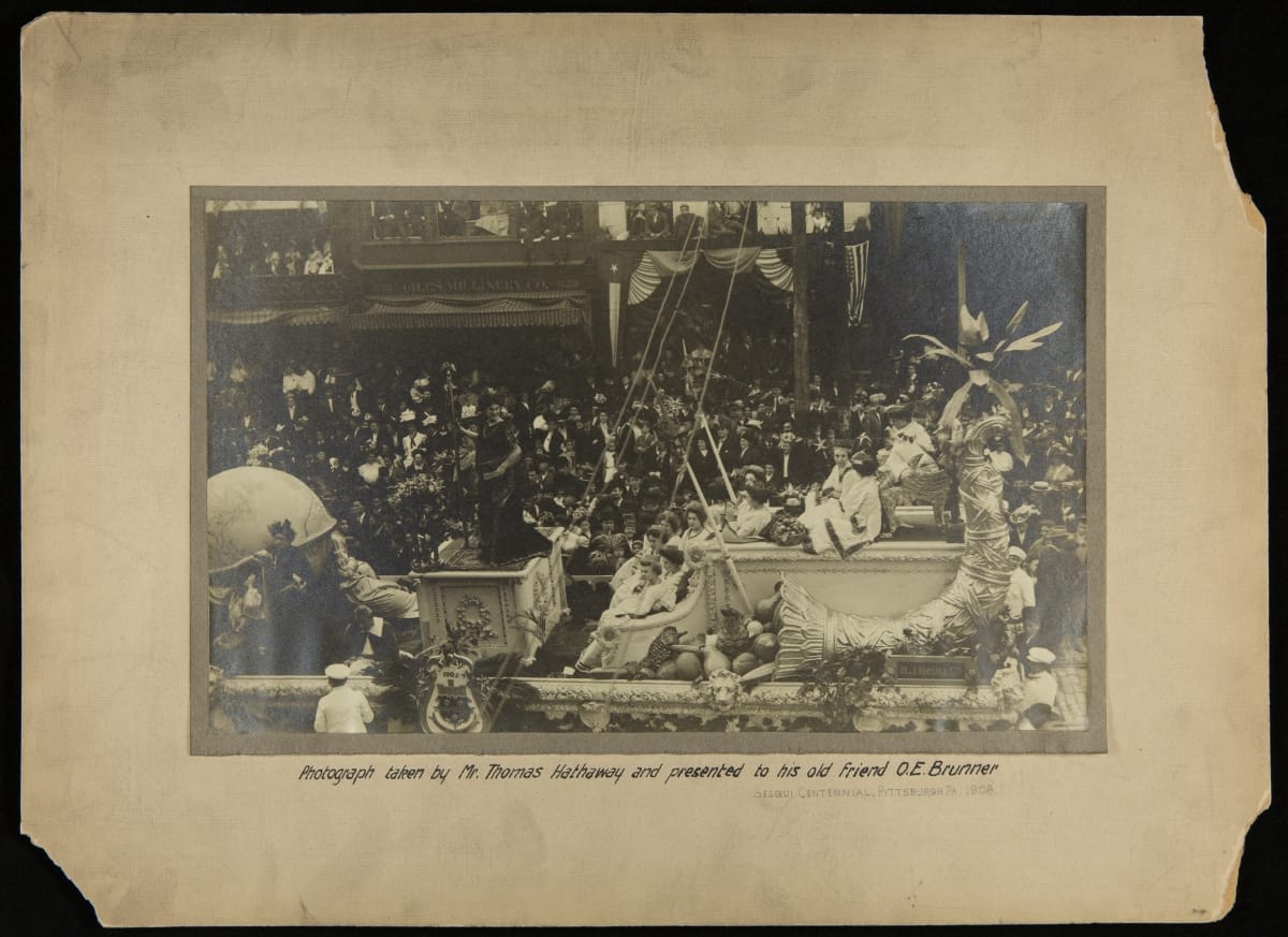 H. J. Heinz Company "Goddess of Plenty" Parade Float at Pittsburgh's Sesqui-Centennial Celebration, 1908