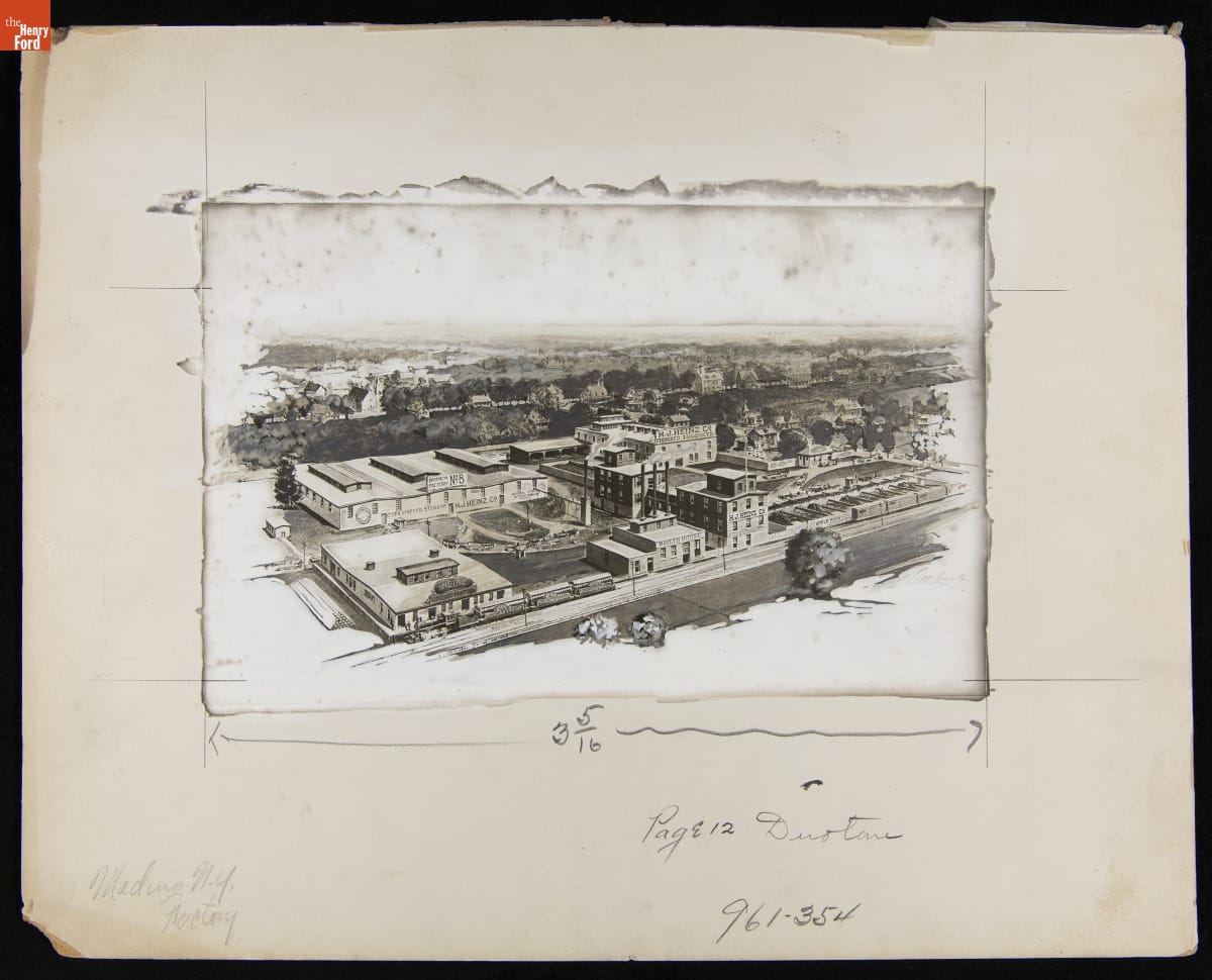 Advertising Layout Photograph of the Heinz Factory in Medina, New York, 1916