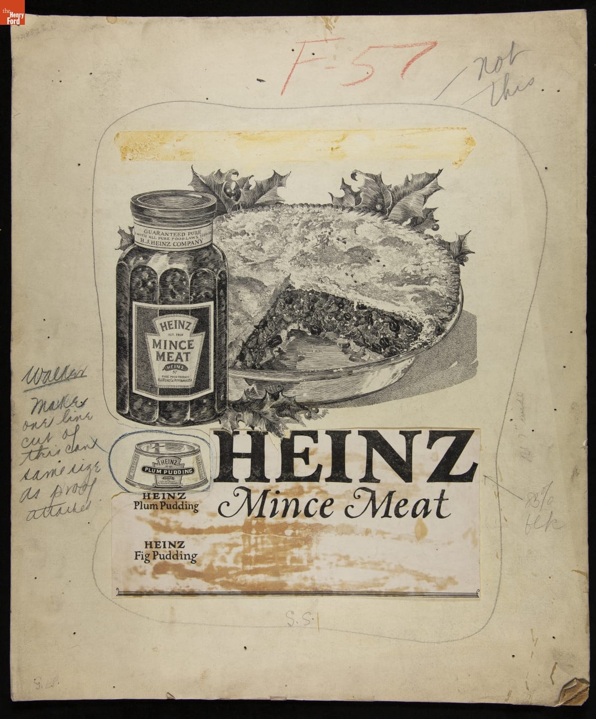 Advertising Layout for Heinz Mince Meat, circa 1925