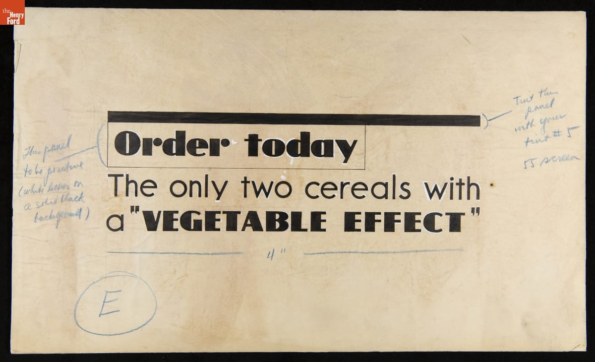 Advertising Text Layout for Heinz Cereal Products, 1920-1930