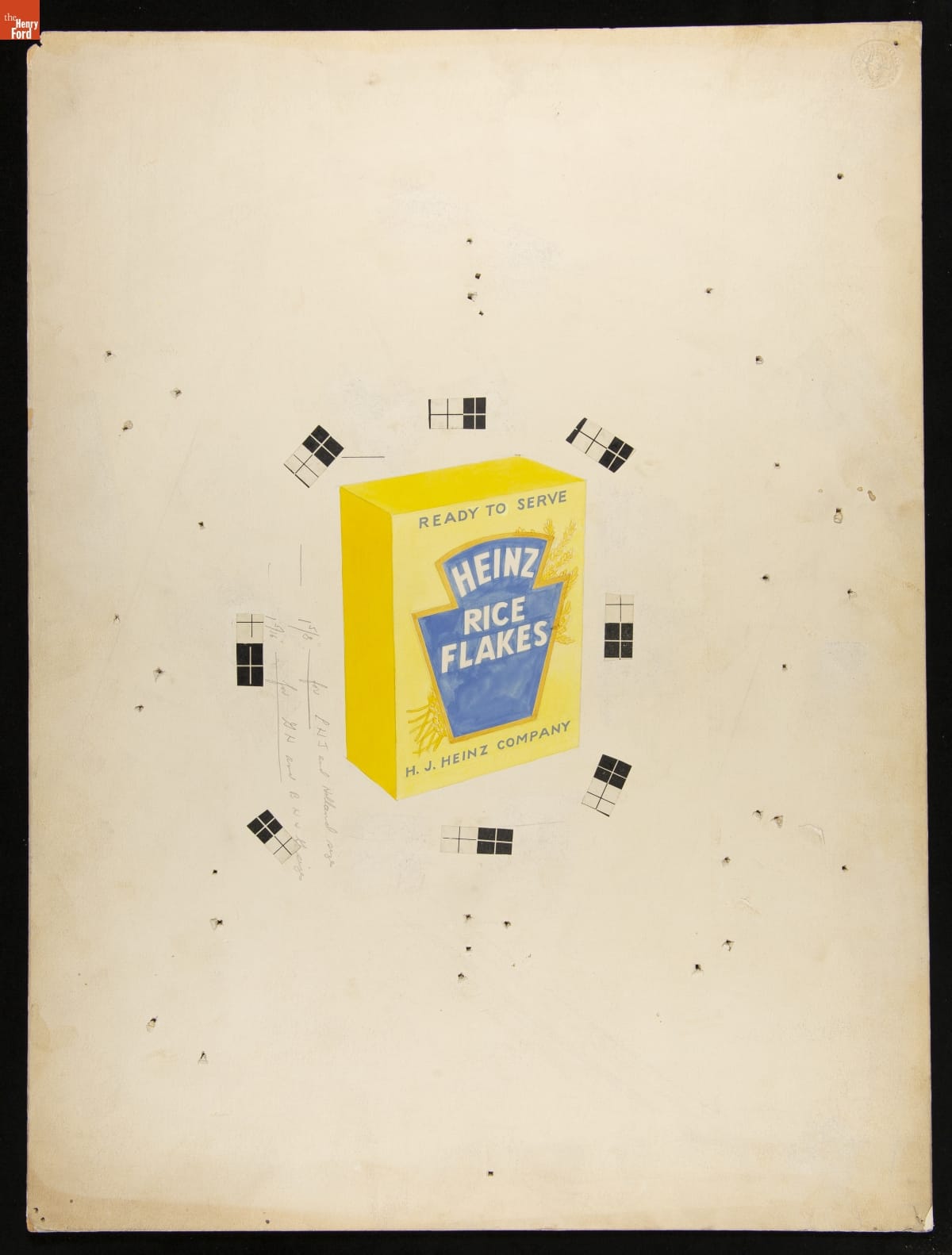 Advertising Layout Drawing of Heinz Rice Flakes, 1920-1930