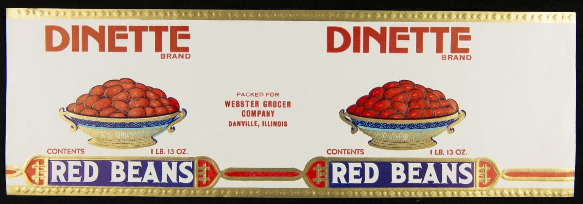 Can Label, "Dinette Brand Red Beans," circa 1920