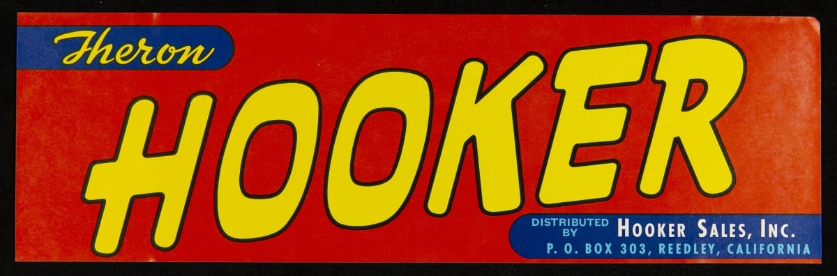 Crate Label, "Theron Hooker Brand Product," 1940-1950