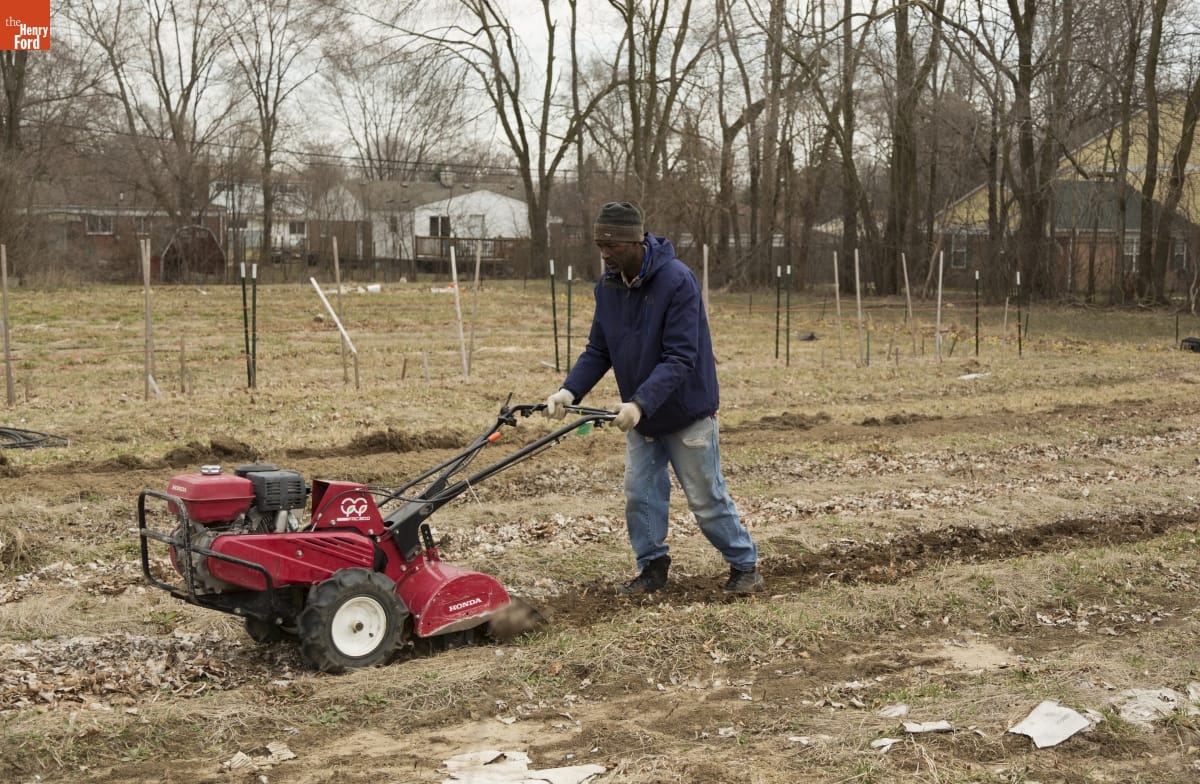 Melvin Parson Gardening during the Entrepreneurship Interview