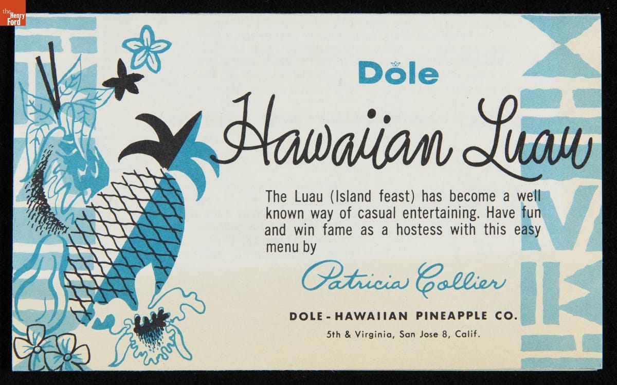 Recipe Leaflet, "Dole Hawaiian Luau," circa 1959
