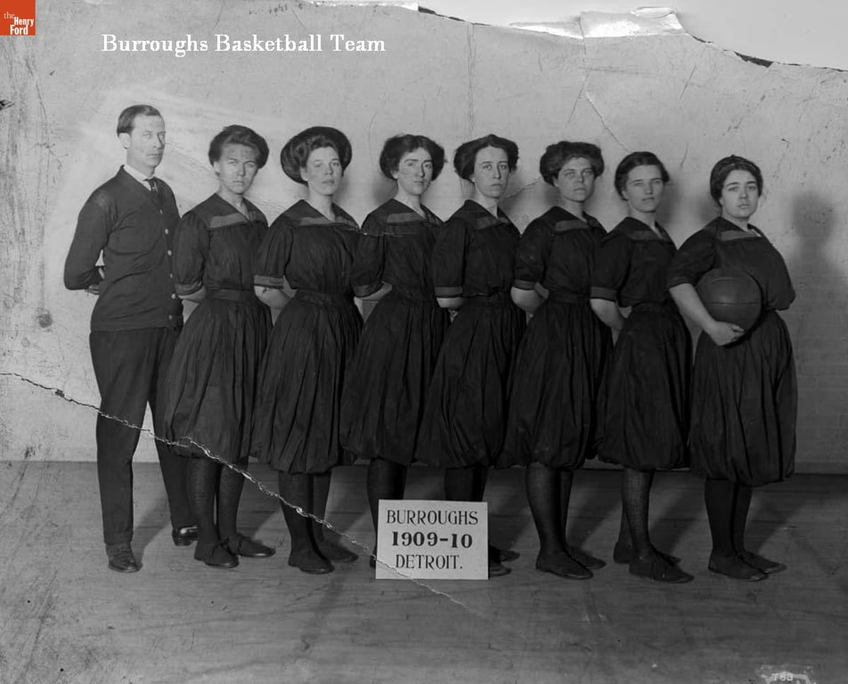 Burroughs Female Basketball Team, 1909-1910