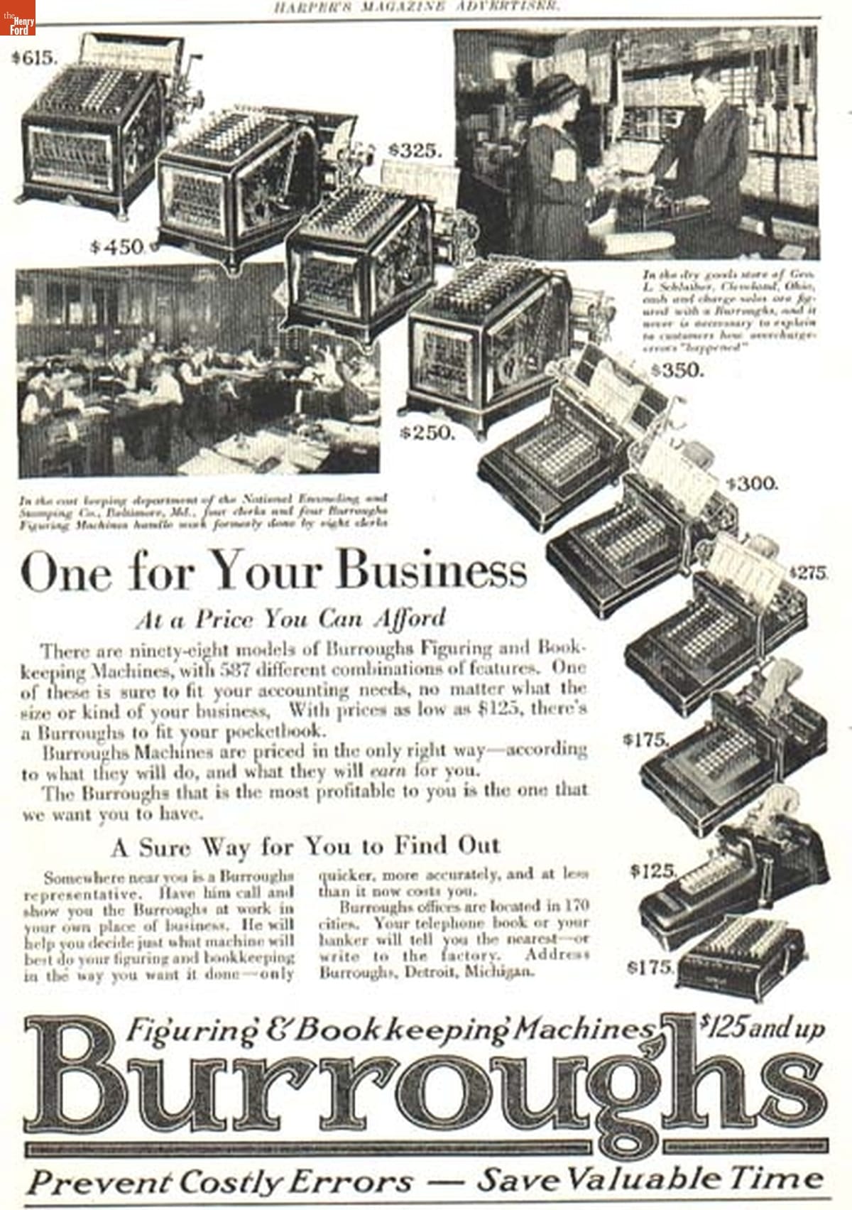 Burroughs Adding Machine Advertisement, 1915