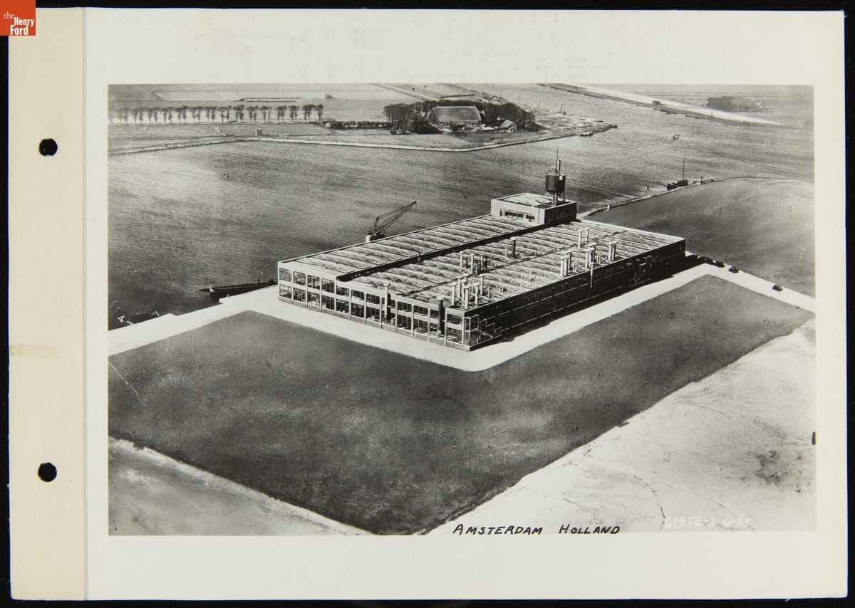 Aerial View of Ford Motor Company Branch in Amsterdam, Holland, February 6, 1935