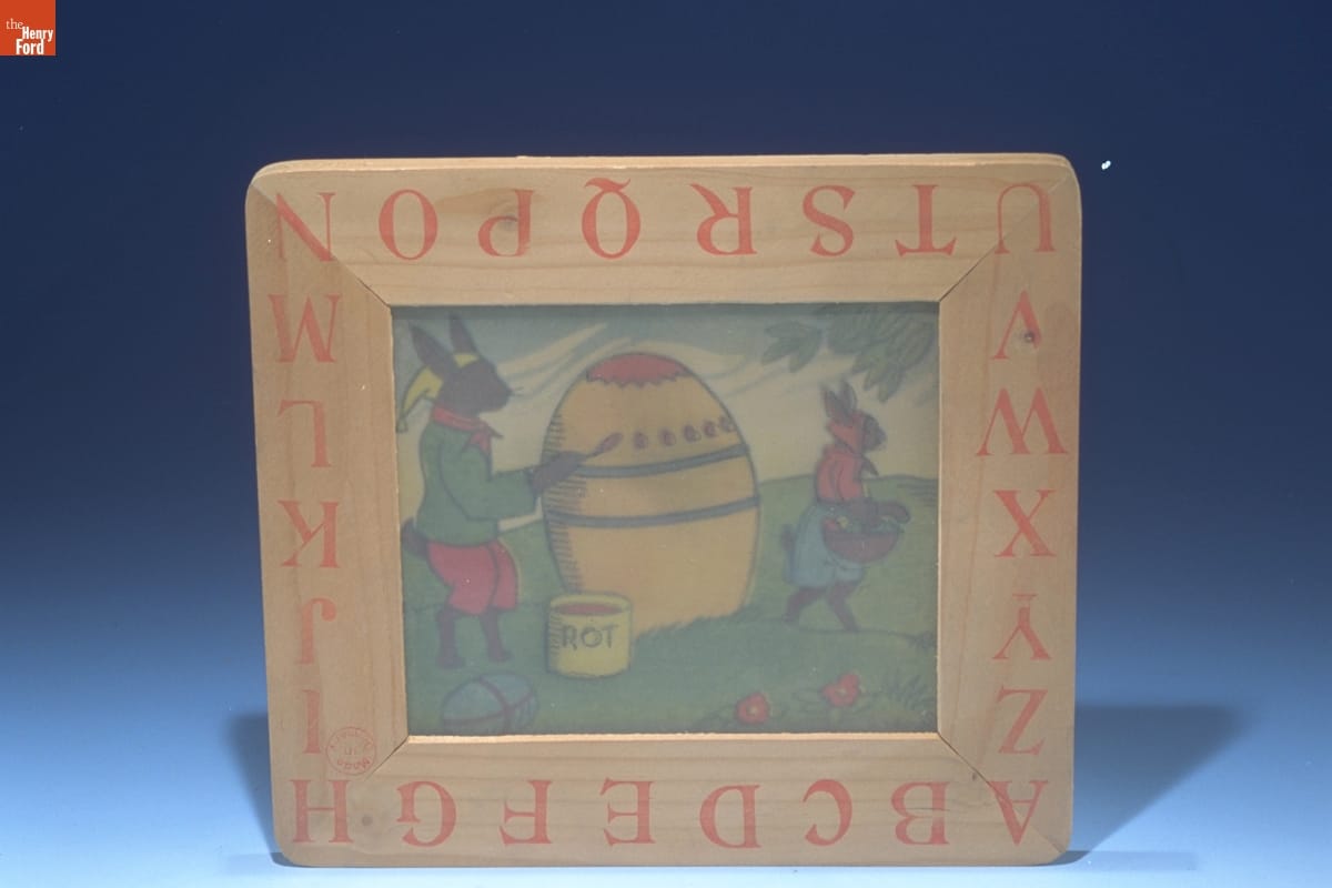 Transparent Slate with Alphabet Border and Easter Theme, 1890-1910