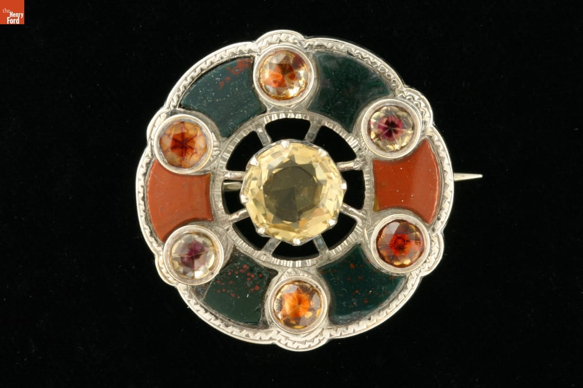 Scottish Pebble Brooch, 1850-1875