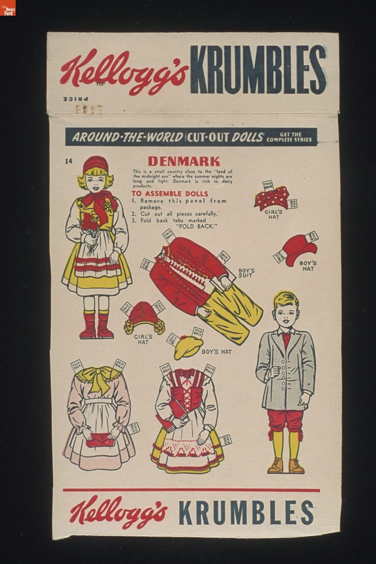 Kellogg's Krumbles Around-the-World Cut-Out Dolls, Denmark, 1946-1949