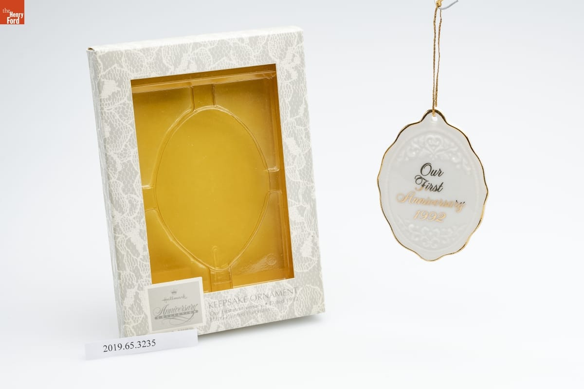Hallmark "Our First Anniversary" Christmas Ornament, 1992