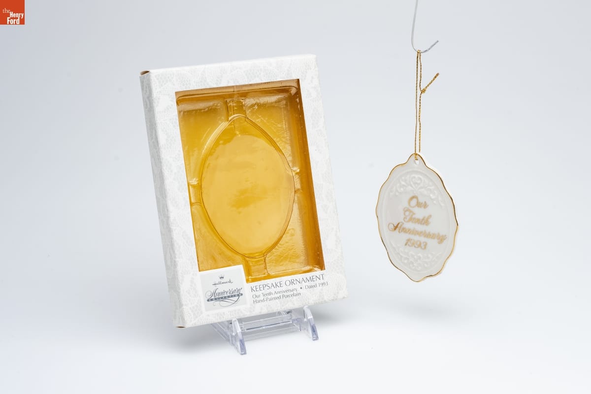 Hallmark "Our Tenth Anniversary" Christmas Ornament, 1993