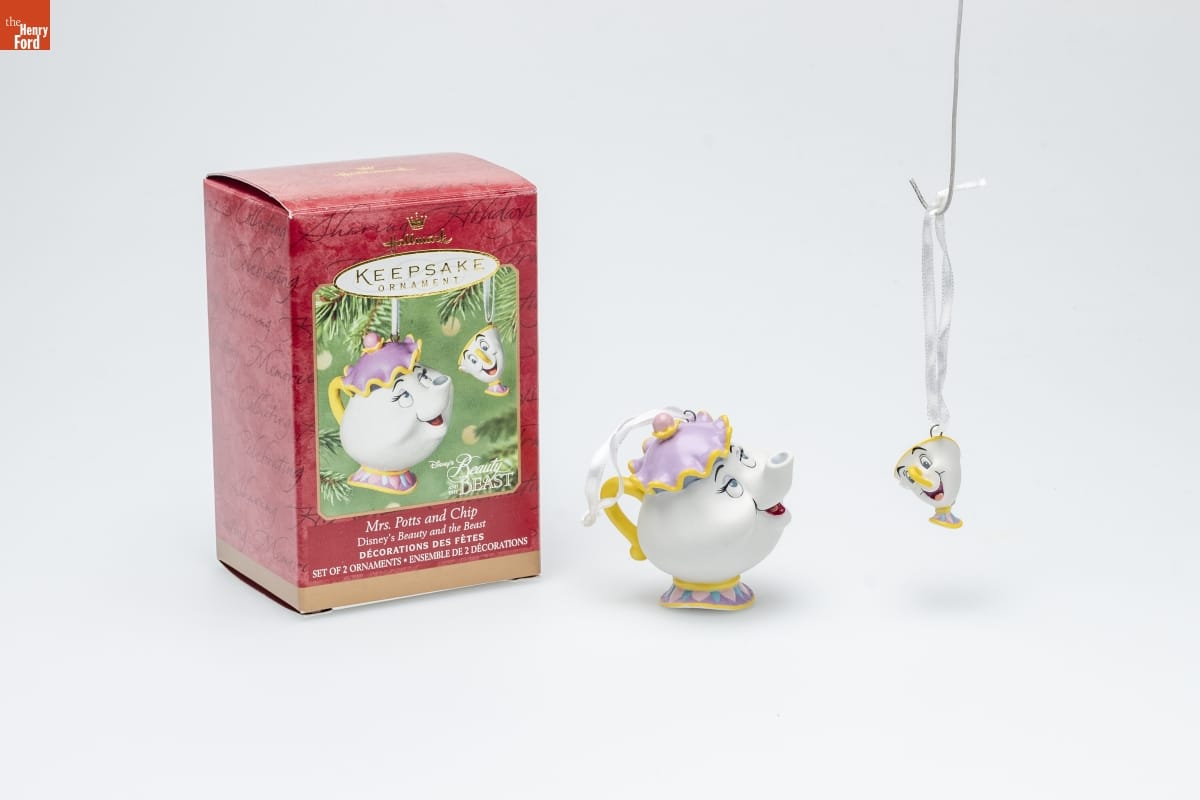 Hallmark "Disney's Beauty and the Beast: Mrs. Potts and Chip" Christmas Ornaments, 2001