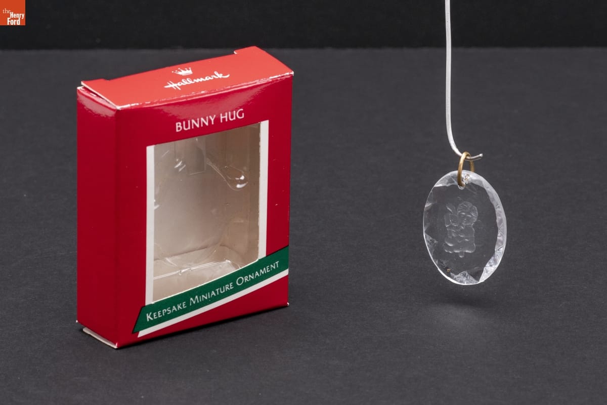Hallmark "Bunny Hug" Miniature Christmas Ornament, 1989