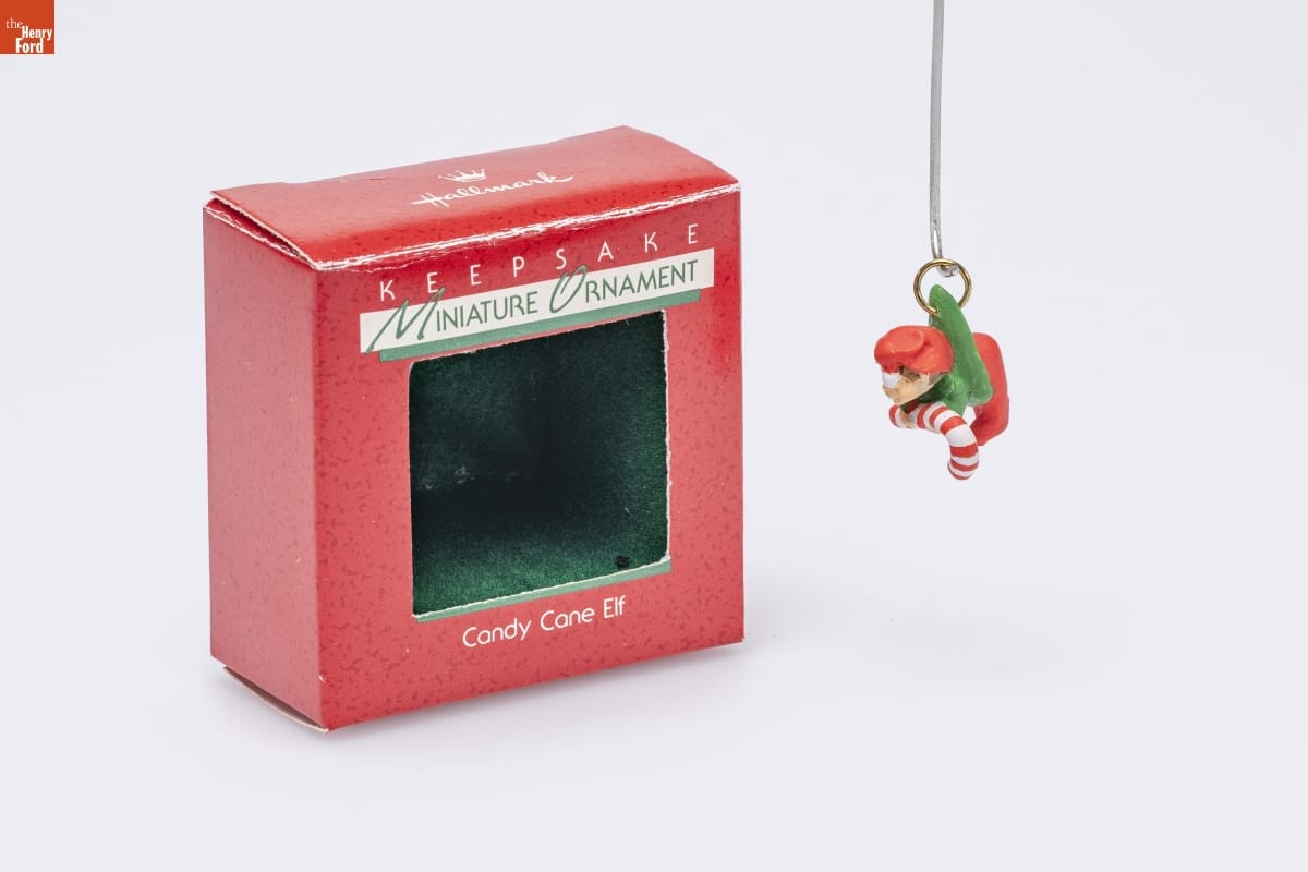 Hallmark "Candy Cane Elf" Miniature Christmas Ornament, 1988