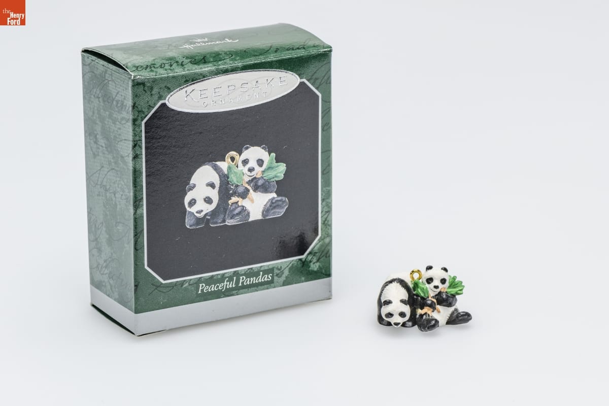 Hallmark "Peaceful Pandas" Miniature Christmas Ornament, 1998