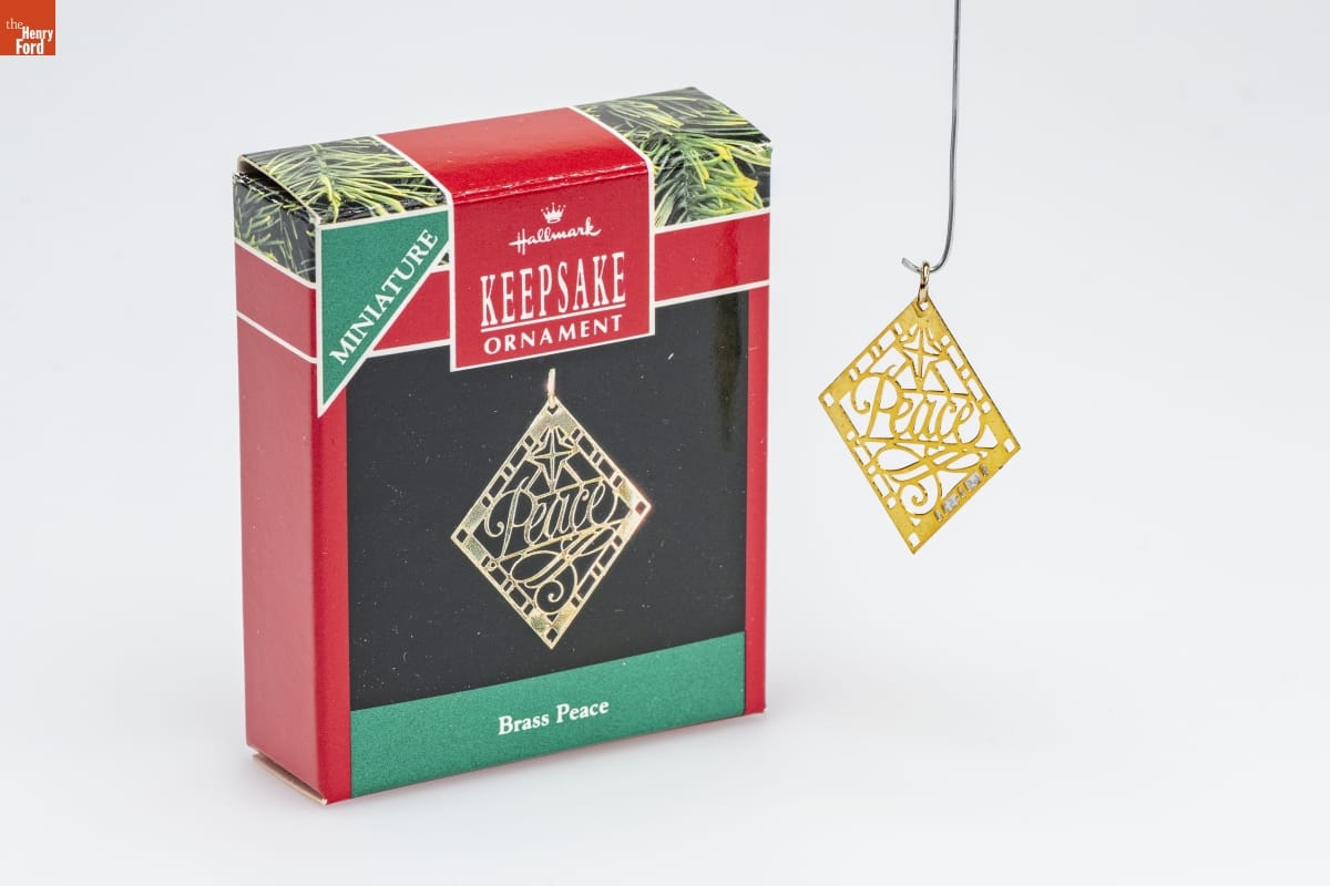 Hallmark "Brass Peace" Miniature Christmas Ornament, 1990