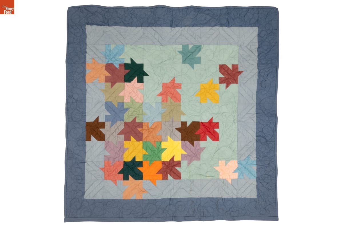 "Abstract Leaves" Quilt, 1975-1980