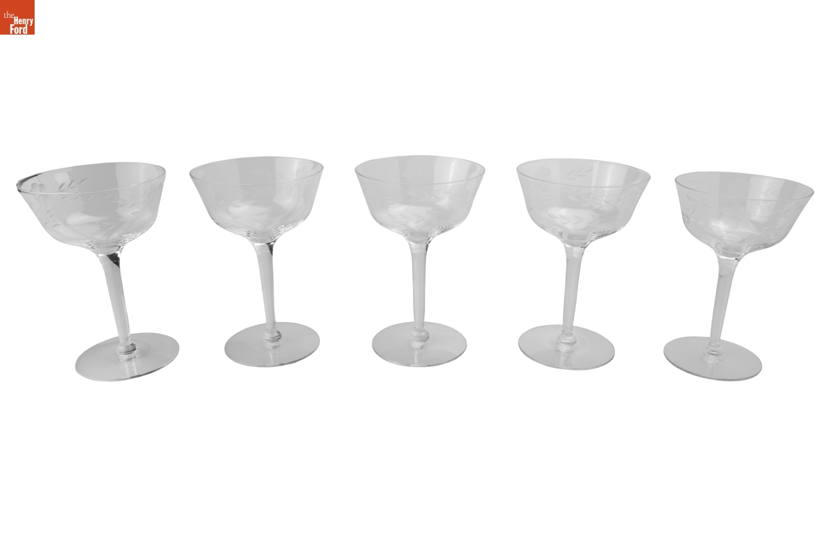 Set of Champagne Glasses Used by the Jackson Family, Selma, Alabama