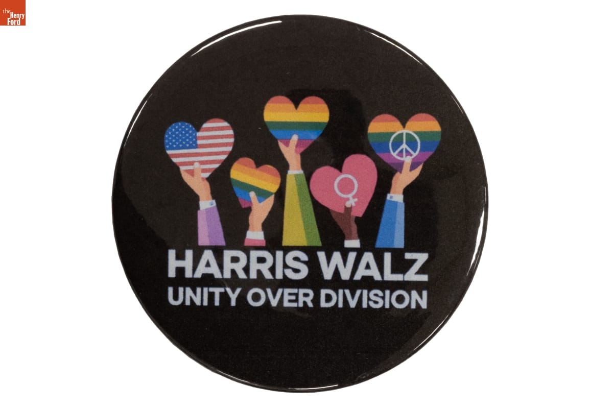 "Unity Over Division" Harris-Walz Campaign Button, 2024