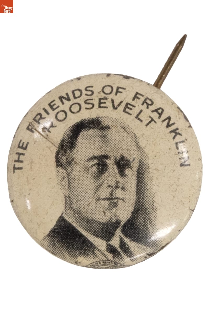 Franklin D. Roosevelt Campaign Button, 1936