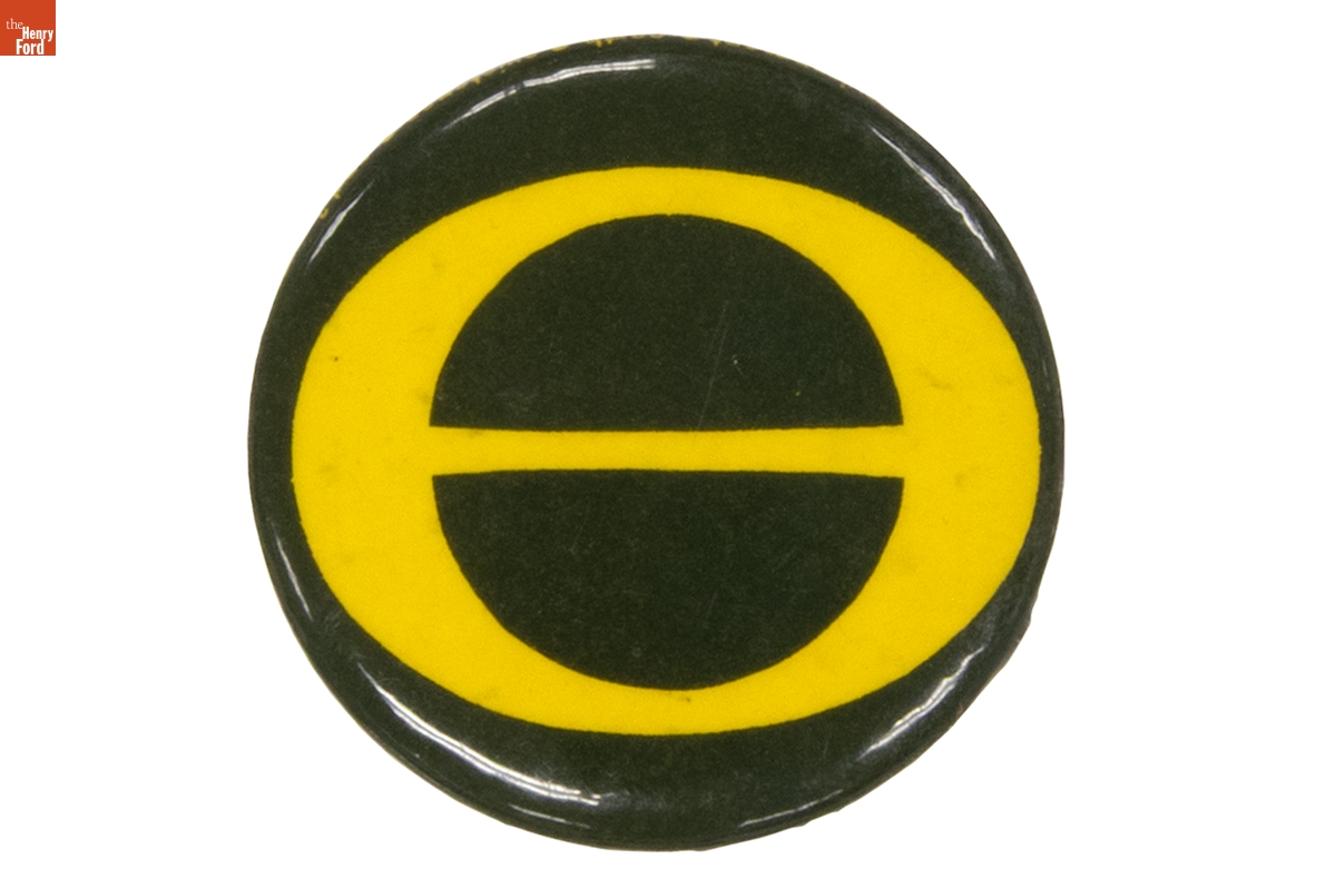 "Ecology Environment Earth Existence End?" Button, circa 1970