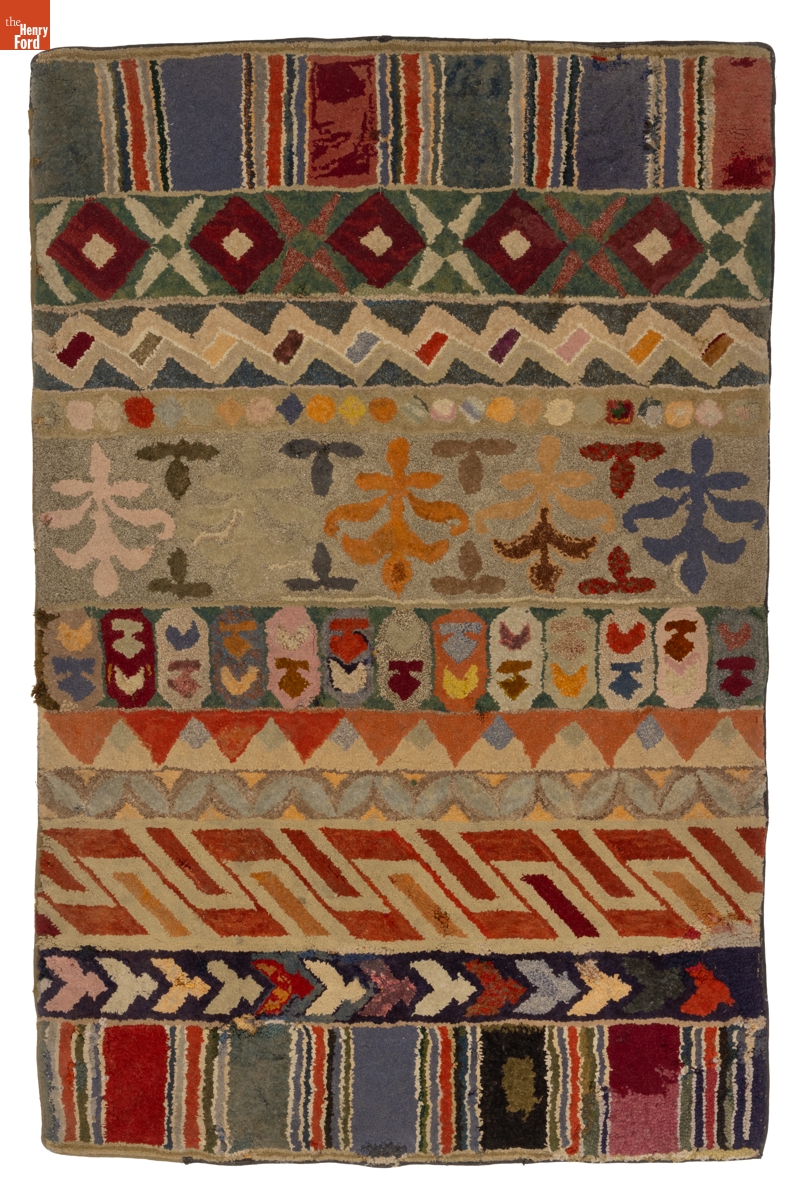 Hooked Rug, 1870-1890