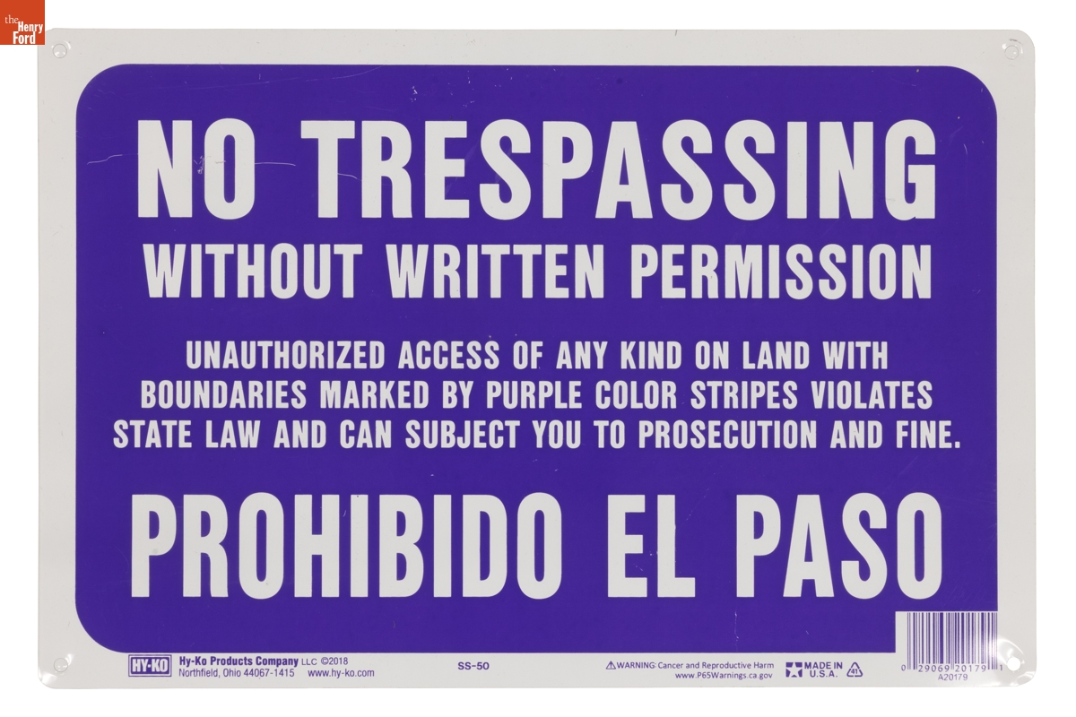 "No Trespassing" Sign