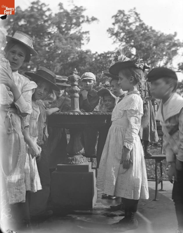City Park, Children Drinking from a Fountain, 1890-1915