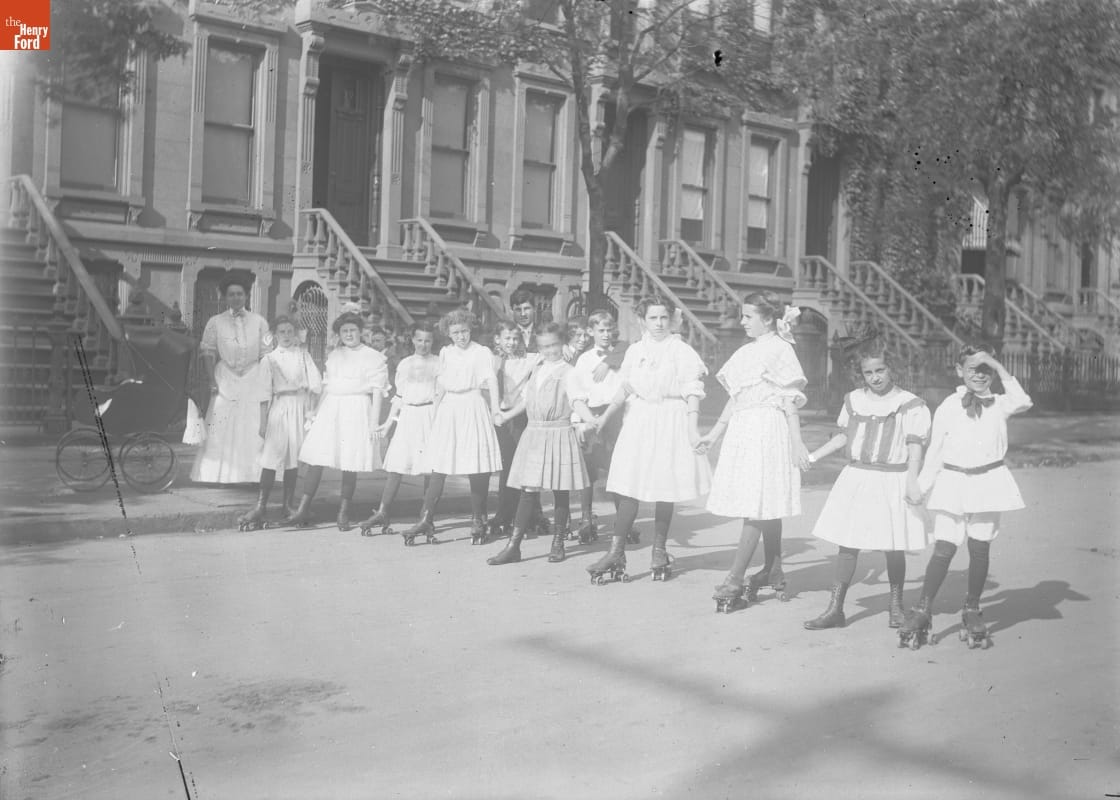 Children, Girls Roller Skating, 1890-1915