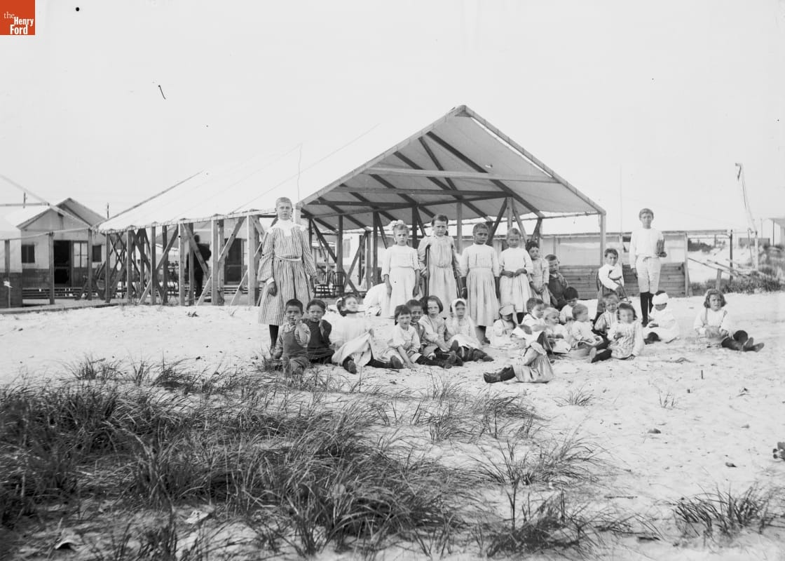 Unionville, along the Shore, Washing Barnacles, Group of Children, 1890-1915