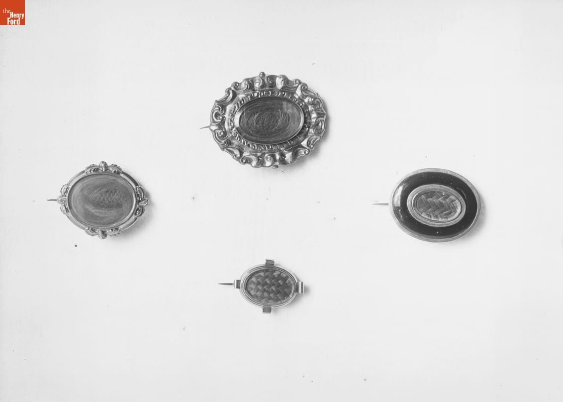Human Hair Breast Pins, Collection of A. Brown, 1890-1915