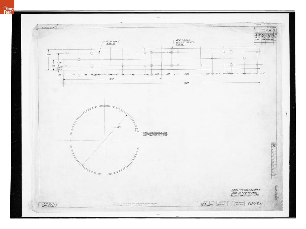 Drawing, "Band - Hand Brake," Ford GP, January 16, 1942