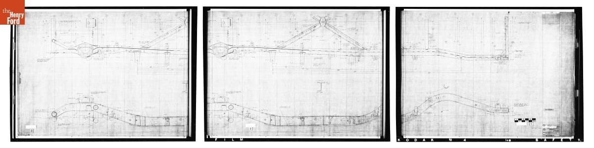 Drawing, "Frame Assy - As Purchased," Ford Thunderbird, October 19, 1955