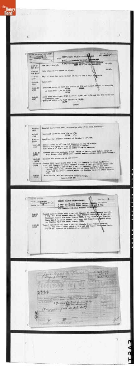 Engineering Release Notes, Fender Bracket Reinforcement, Ford Model A, 1927-1930