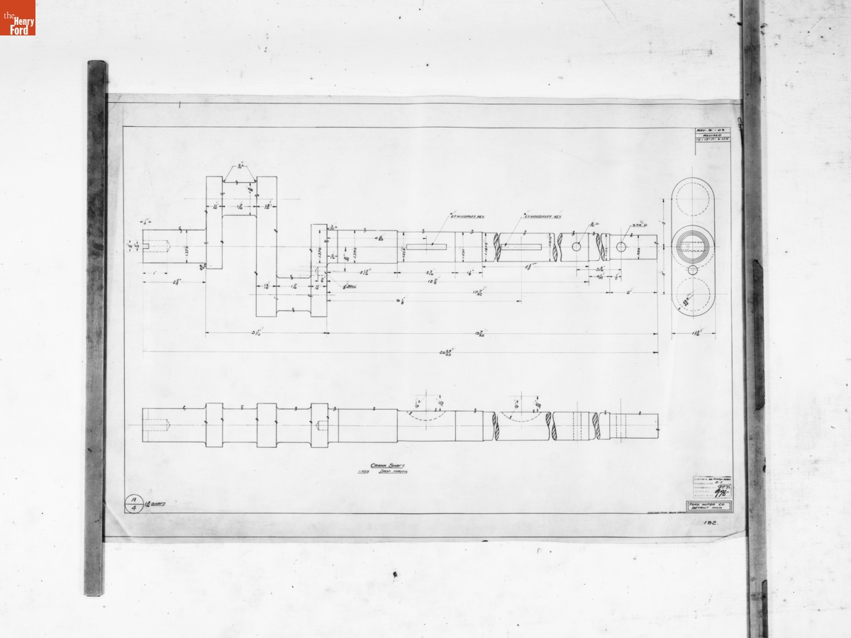 Drawing, "Crank Shaft," 1903 Ford Model A, December 15, 1911