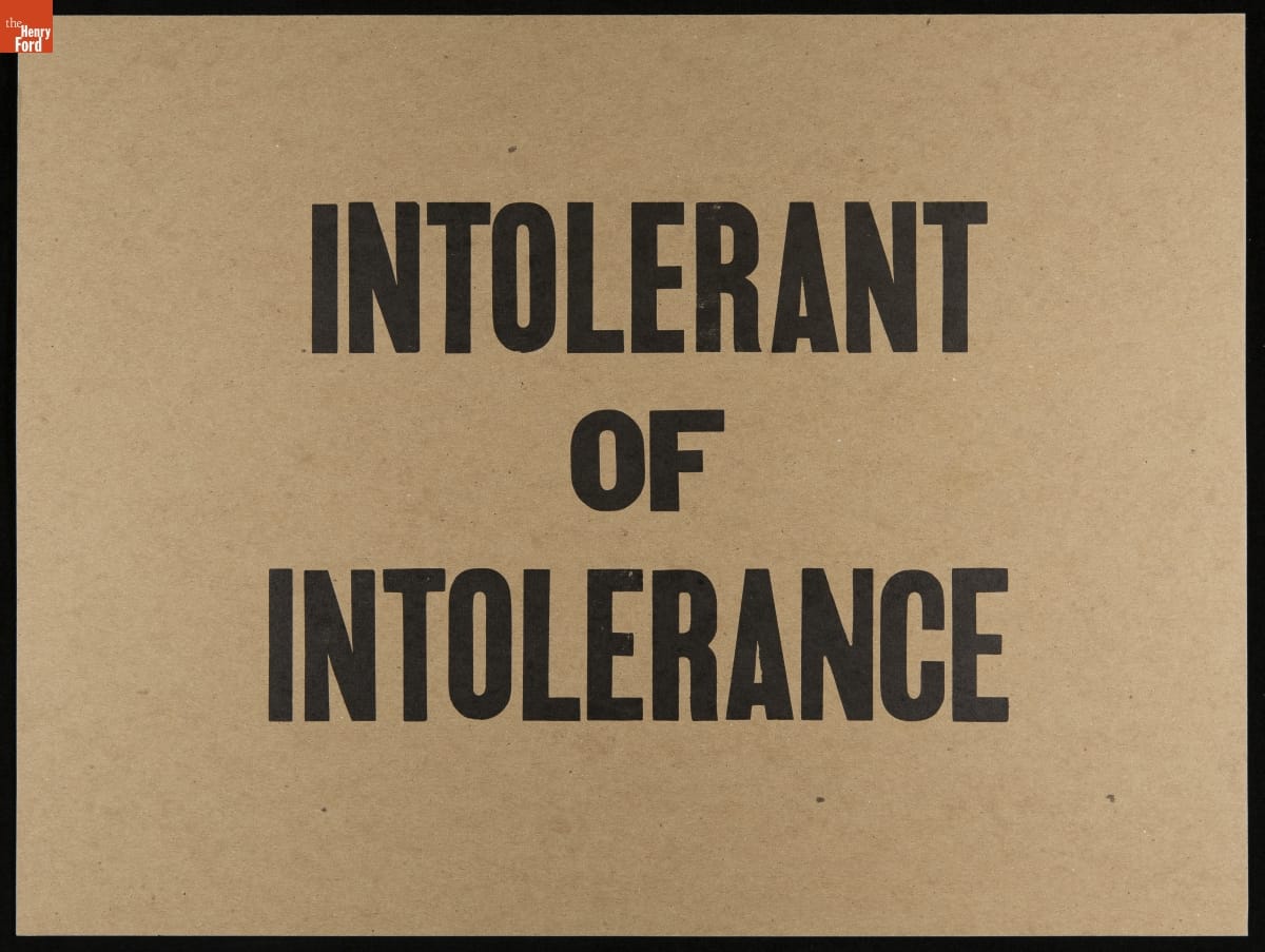 Protest Poster, "Intolerant of Intolerance," 2020