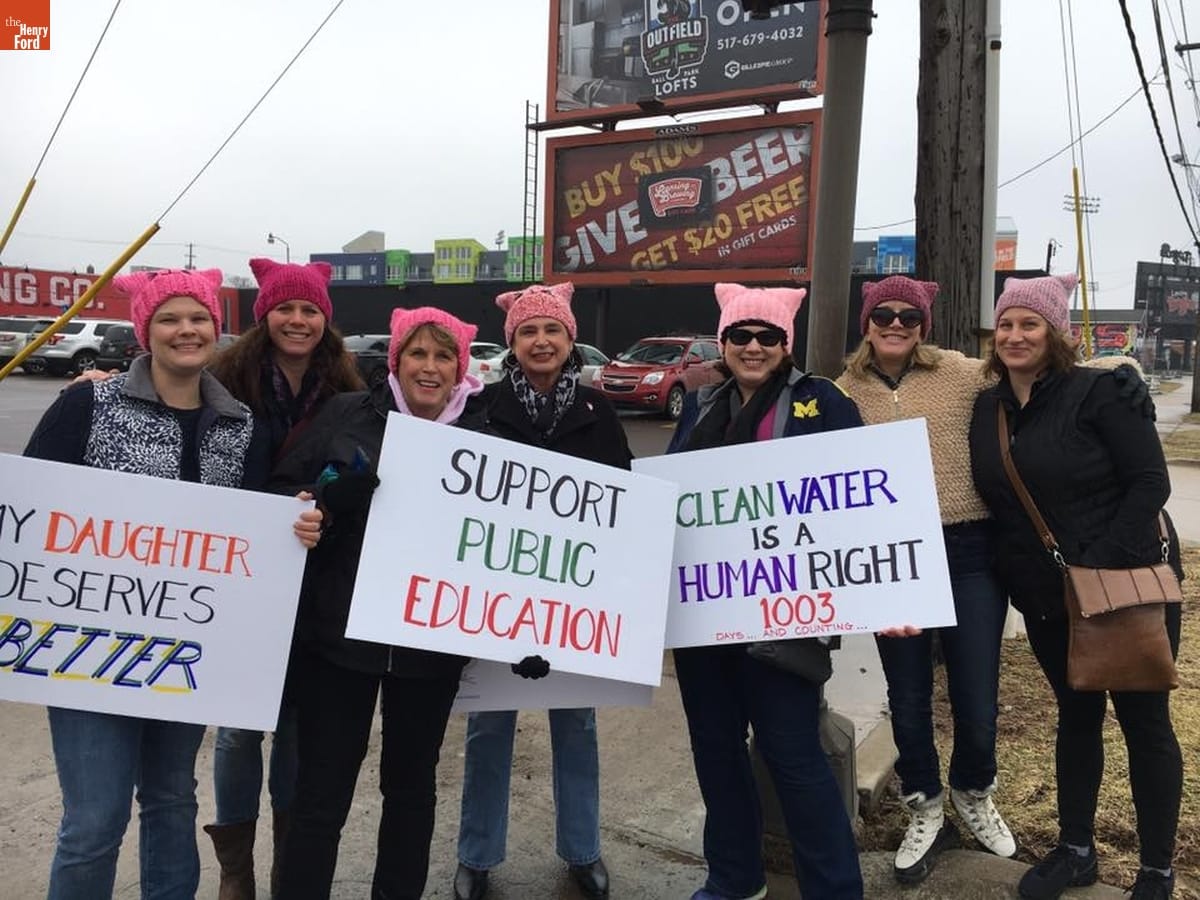 "Gathering" at the Women's March in Lansing, Michigan, January 21, 2017