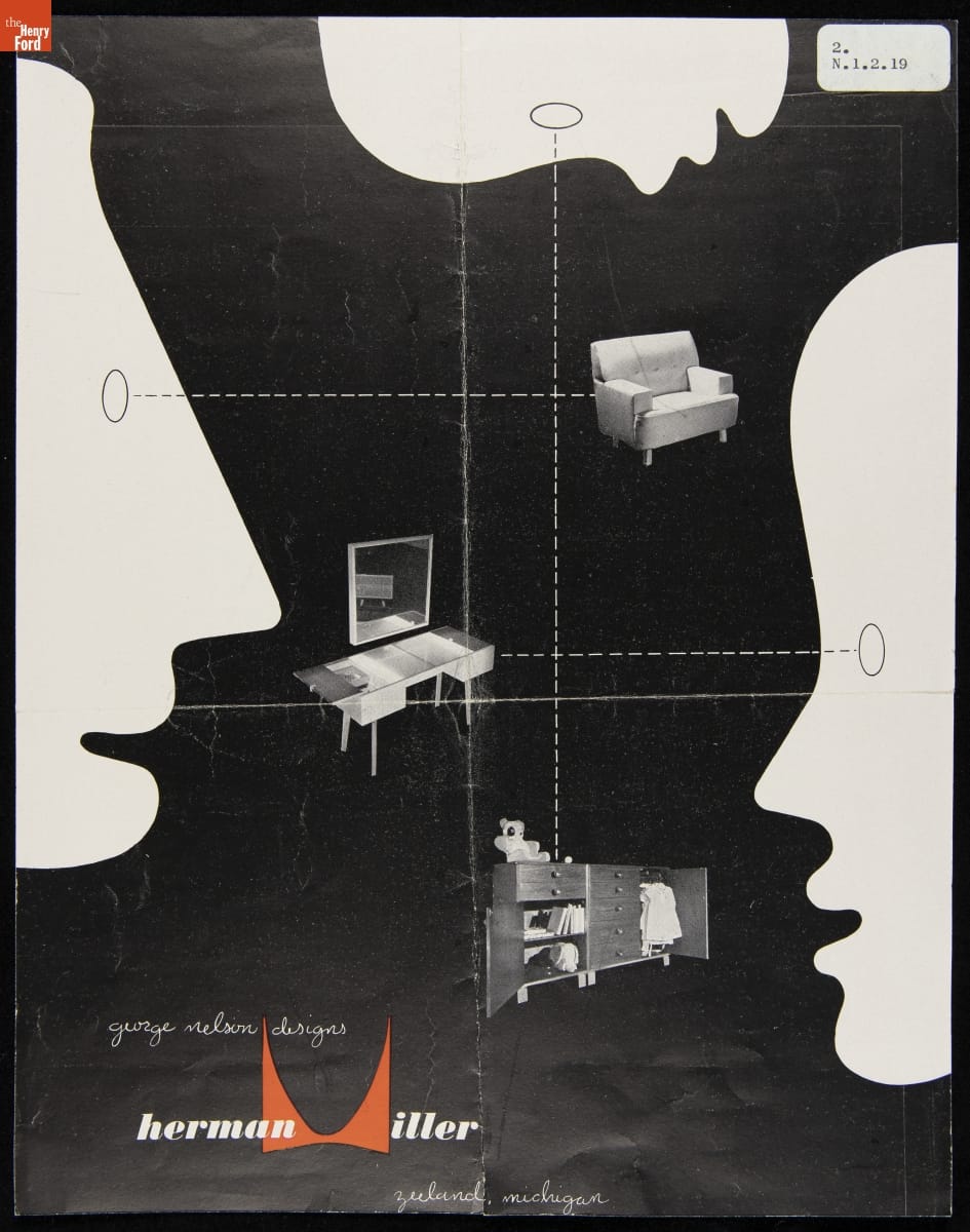Advertisement for Herman Miller Furniture Company Modern Furniture Designed by George Nelson, circa 1947