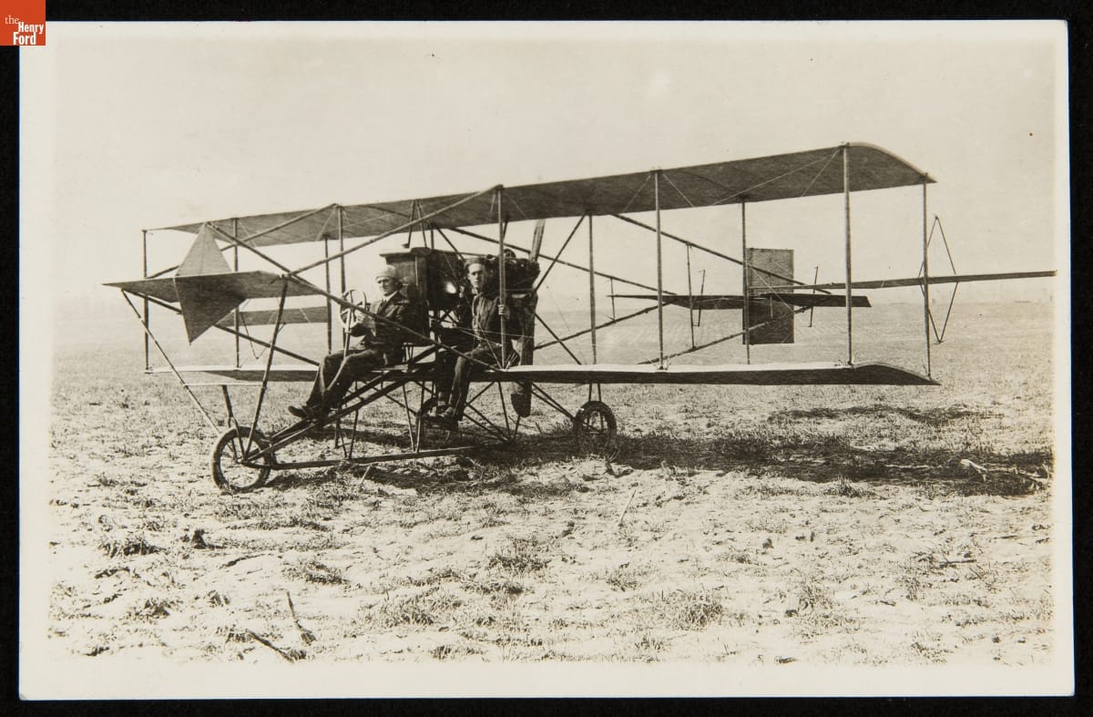 Lincoln Beachey in the Pilot Seat of a Curtiss Aircraft, 1911-1912