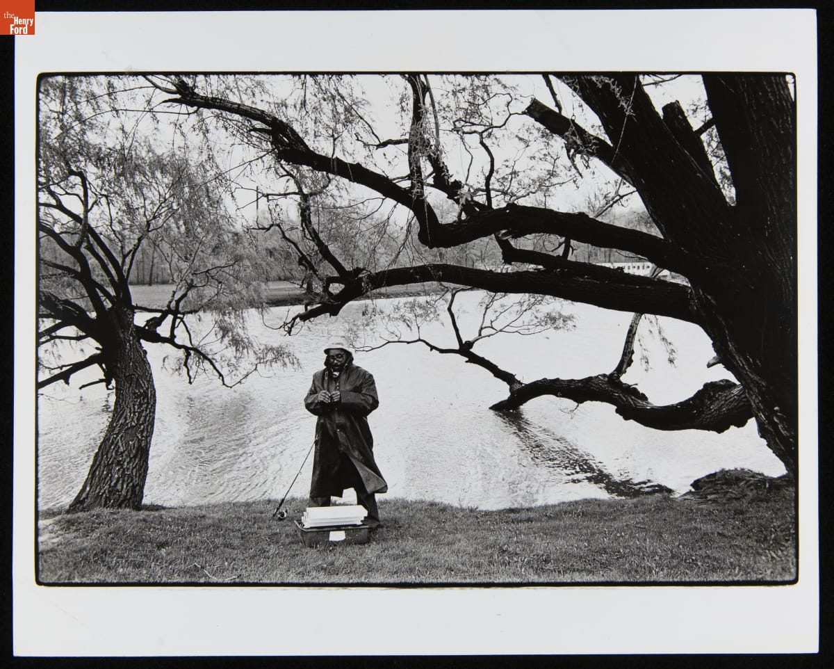 Ed Brady of Detroit, Fishing on Belle Isle, Detroit, Michigan, May 15, 1978