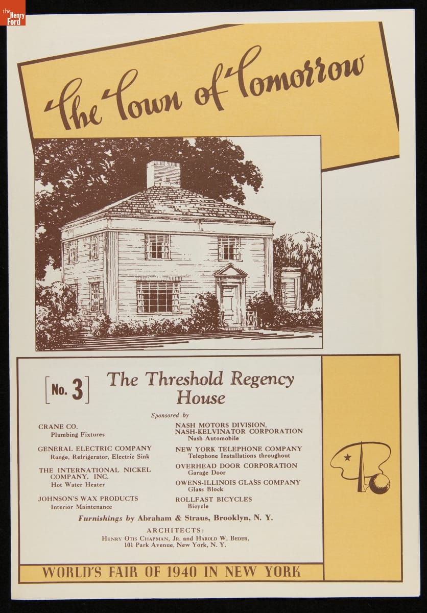 "The Threshold Regency House," House No. 3, Town of Tomorrow Village, New York World's Fair, 1940