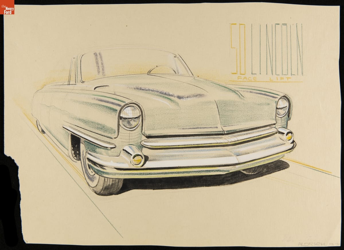 Rendering, 1950 Lincoln Face Lift,