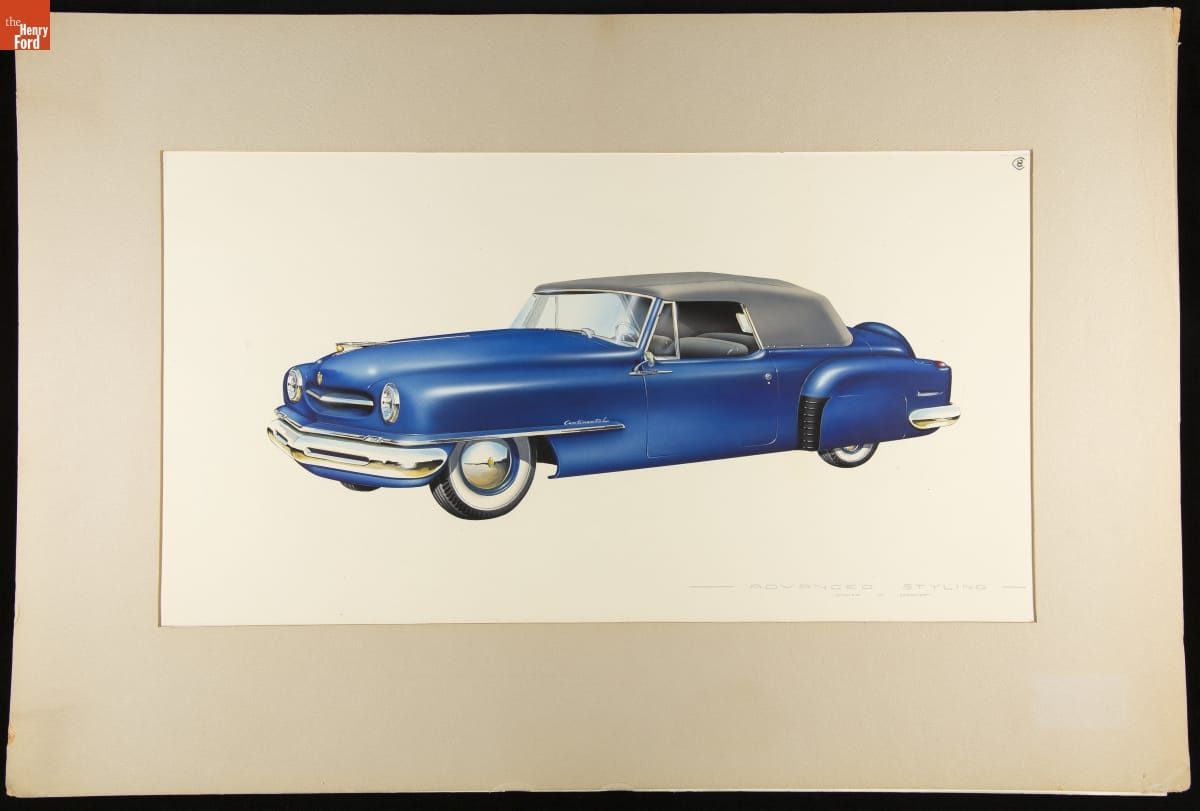Rendering, circa 1950 Lincoln Continental Convertible