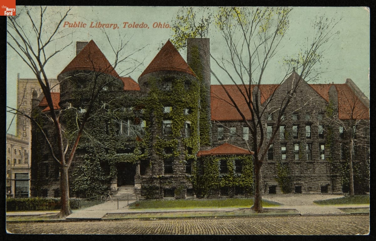 Postcard, "Public Library, Toledo, Ohio," circa 1910