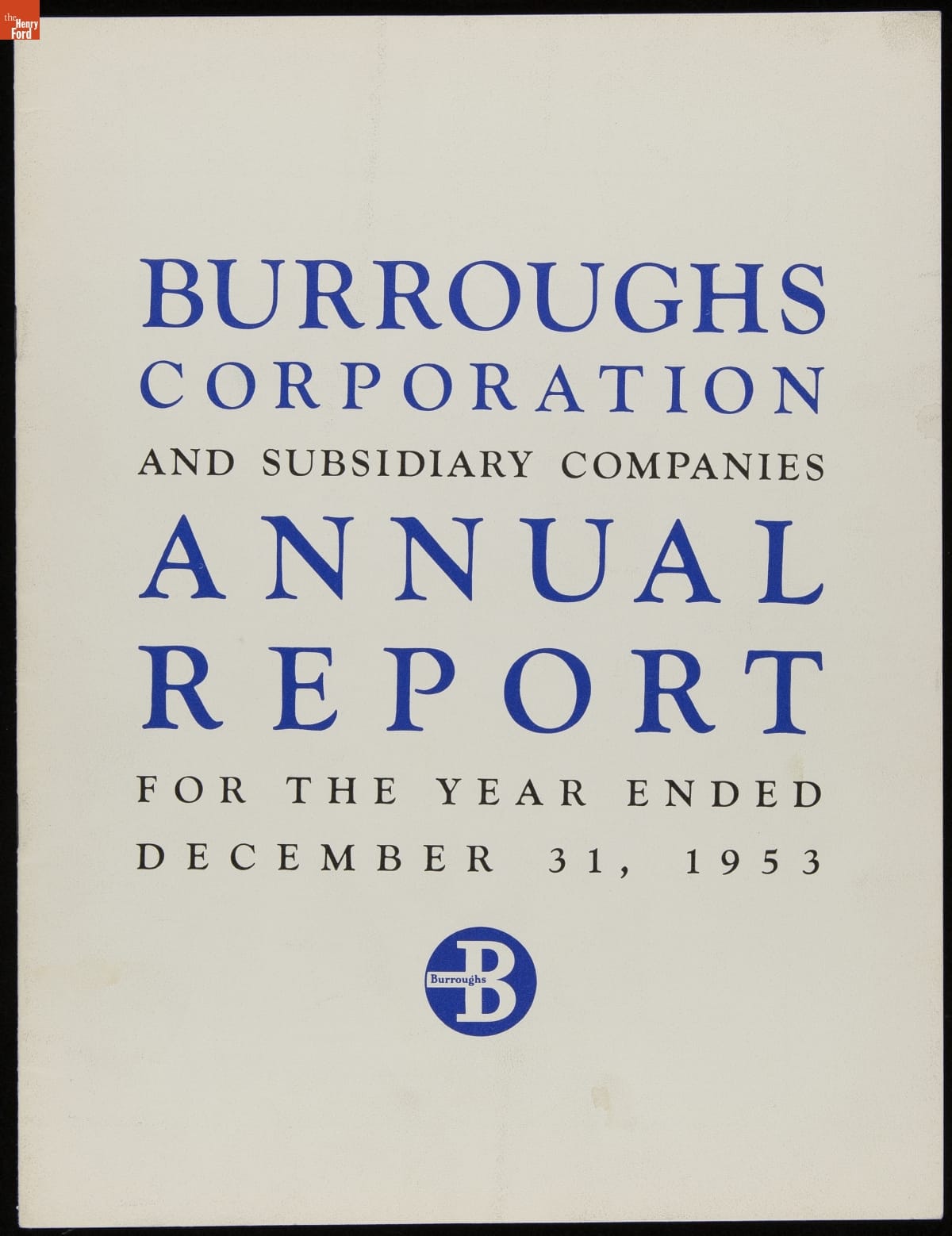 Burroughs Corporation Annual Report, 1953